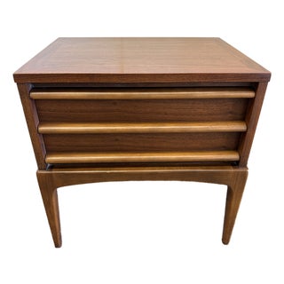 Mid Century Modern Walnut Nightstand by Lane Furniture From the Rhythm Line For Sale