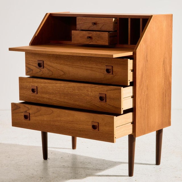 Vintage Teak Bureau Desk, 1960s For Sale - Image 4 of 14