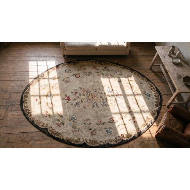 Brown Antique American Hooked Rug 9' 0" x 12' 0" For Sale - Image 8 of 8