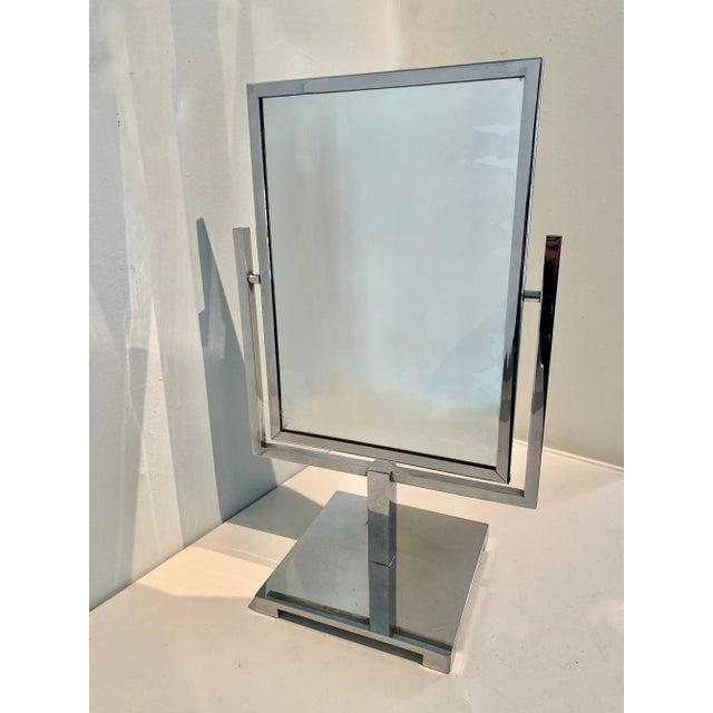 Charles Hollis Jones Charles Hollis Jones Polished Chrome Double Sided Mirror For Sale - Image 4 of 12
