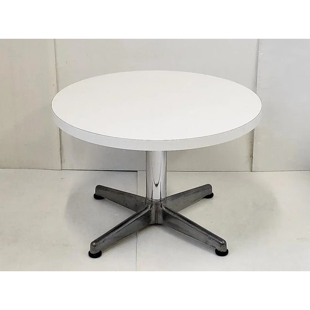 Vintage Side Table in White Formica, Aluminium & Chome-Plated Steel, 1960s For Sale - Image 9 of 9