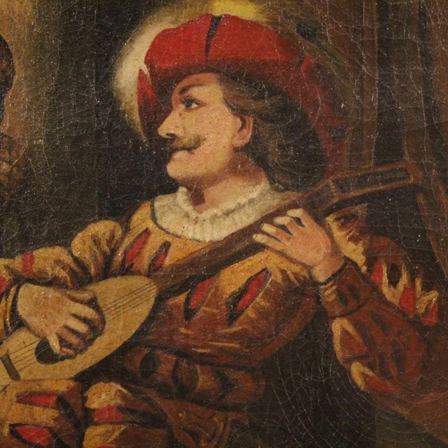 Italian Artist, Interior Scene, 1920, Oil on Canvas, Framed For Sale - Image 7 of 15