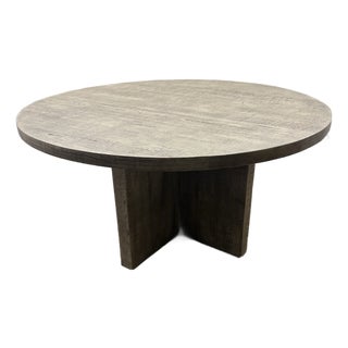 Drifted Reclaimed Oak Round Dining Table – 60” Drifted Reclaimed Grey Oak Finish For Sale