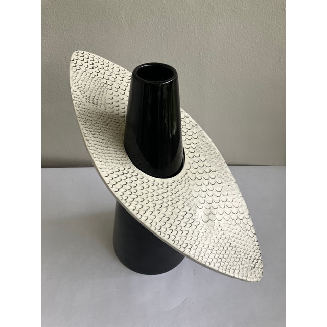 Black Ceramic Vase by Alessandro Mendini for Superego Editions, 4 Mani Collection - Numbered 5 of 99 For Sale - Image 8 of 16