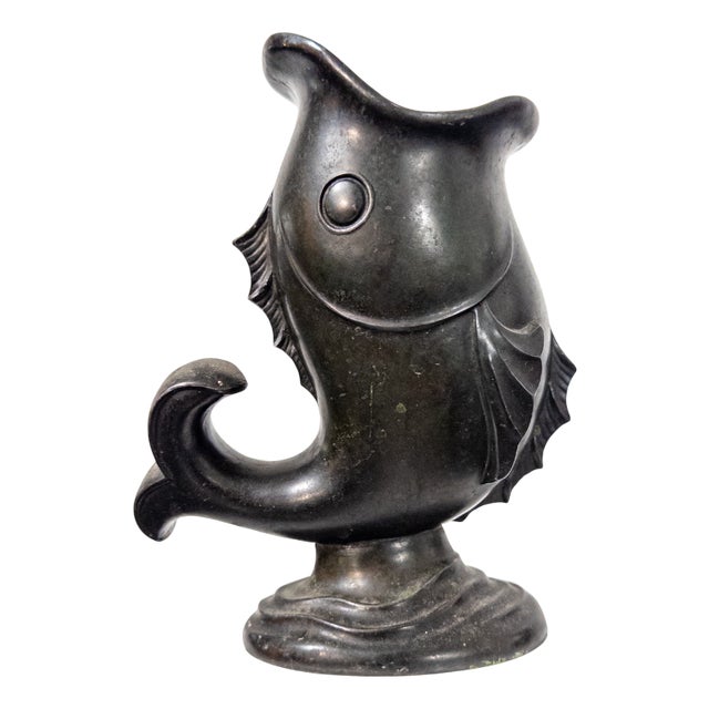 Art Deco Bronze Fish Vase by Just Andersen, 1930s For Sale