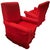 American Late 20th Century White Muslin Lounge Armchair with Red Cover and Skirt For Sale - Image 3 of 12