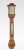 Late 19th-century oak cased stick barometer and thermometer, with engraved scales contained in oak case having shaped and...