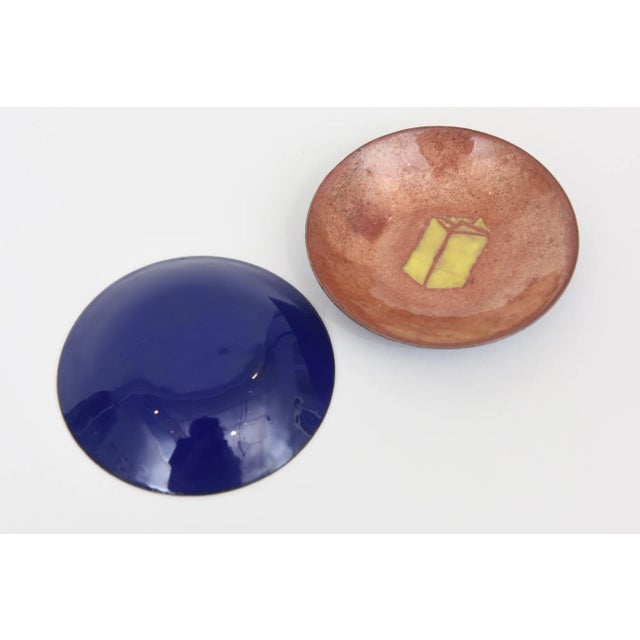 Vintage Enamel Over Copper Small Serving Dishes Set of 10 For Sale - Image 10 of 12