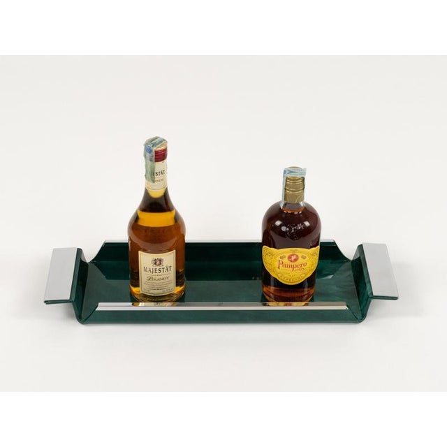 Mid-Century Serving Tray in Acrylic Marble Effect and Chrome from Janetti, 1970s For Sale - Image 13 of 18