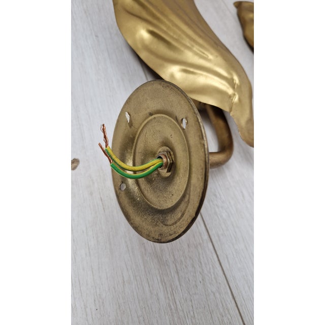 Gold Brass Wall Lamps by Carlo Giorgi for Bottega Gadda, 1960s, Set of 2 For Sale - Image 8 of 12