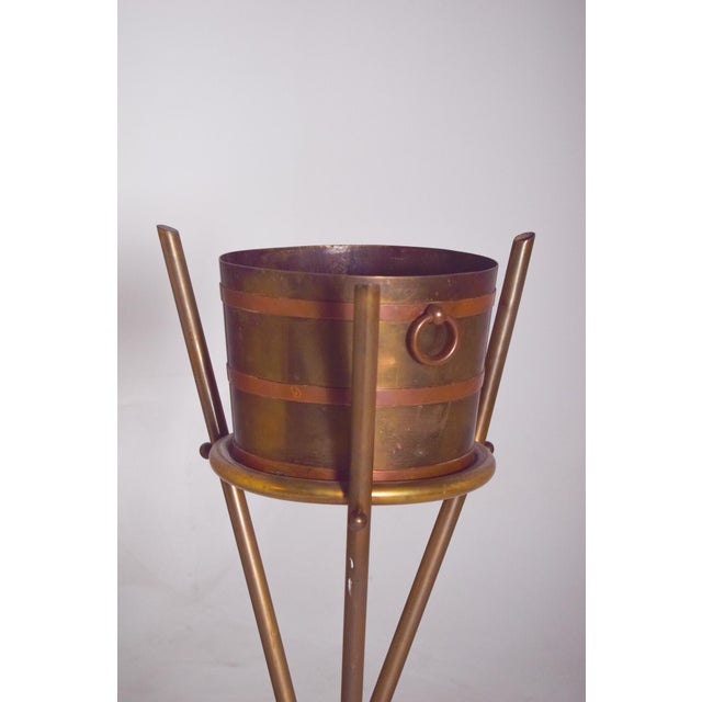 Wood Danish Metal Planter, 1950s For Sale - Image 7 of 9