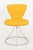 Italian Postmodern Yellow Leather Swivel Chair For Sale - Image 4 of 5