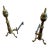 19th Century Antique American Brass and Cast Iron Fireplace Andirons W. Ball and Claw Feet For Sale