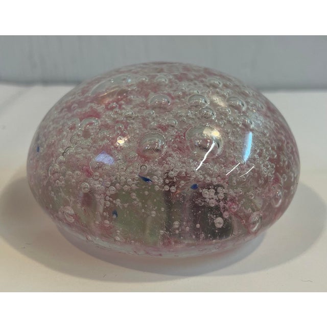 Mid-Century Modern Vintage Art Glass Random Bubble Paperweight For Sale - Image 3 of 5