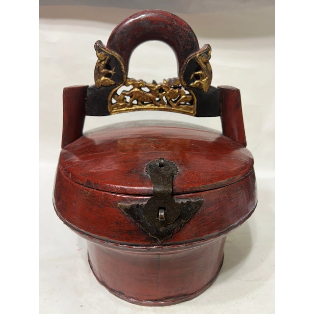 19th Century Antique Chinese Lacquered Wedding Box For Sale - Image 10 of 12