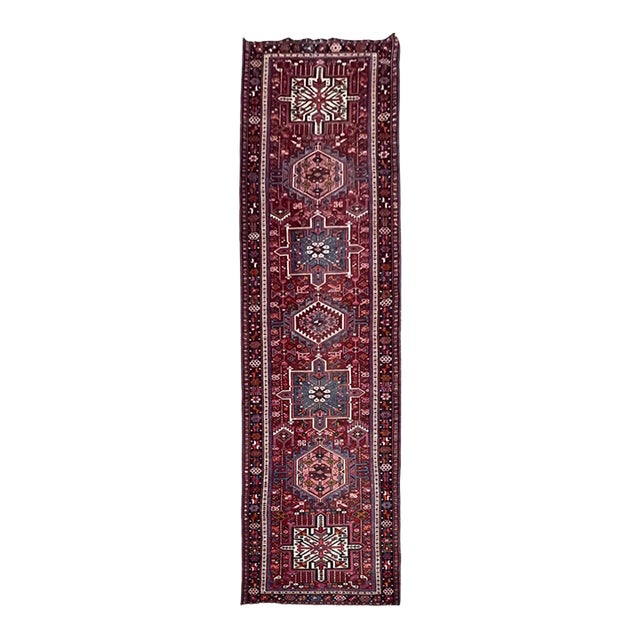 Vintage Persian Karajeh Wool Runner Rug 2’8” X 11’2” For Sale