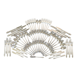 81 Pieces 1847 Rogers Bros. First Love 1937 Silverplate Flatware Set - Service for 10