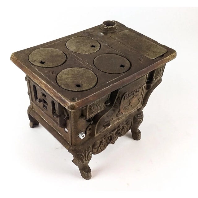Miniature Crescent Cast Iron Stove Replica For Sale - Image 13 of 13