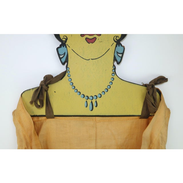 Don Shasteen Studios Hand Painted Art Deco 'Laundress' Hanging Bag, 1920's For Sale - Image 4 of 12