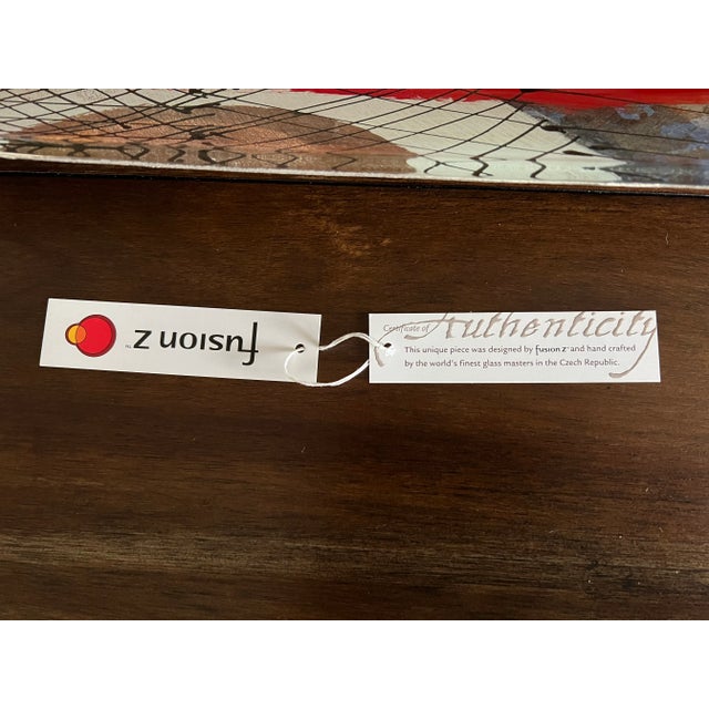 Abstract Long Bowl Art Glass "Urban Flow" Czech Republic For Sale - Image 6 of 6