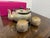 Design Plus Gallery presents a Hammered Steel Tea Set with Fuchsia Gift Box. The surface of the kettle and cups is...