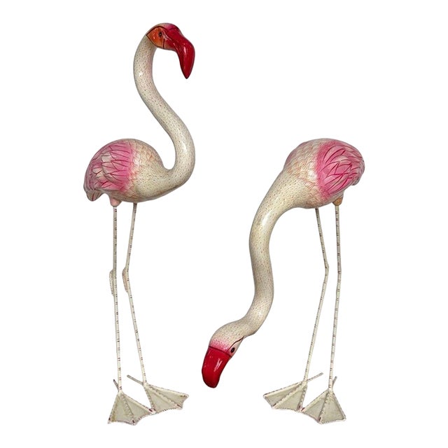 Sergio Bustamante Paper Mache Life Size Flamingo’s, Mexico 1960 For Sale