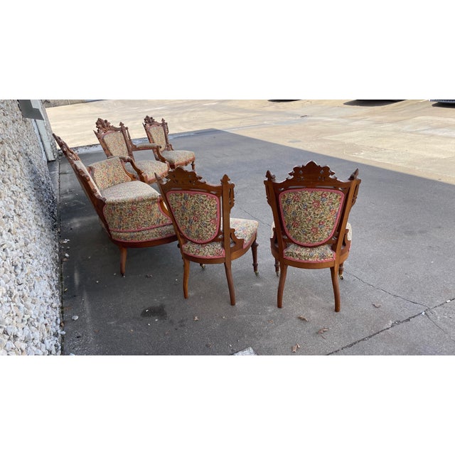 Victorian American Renaissance Revival Style Parlor Set - 5 PCS For Sale - Image 11 of 12