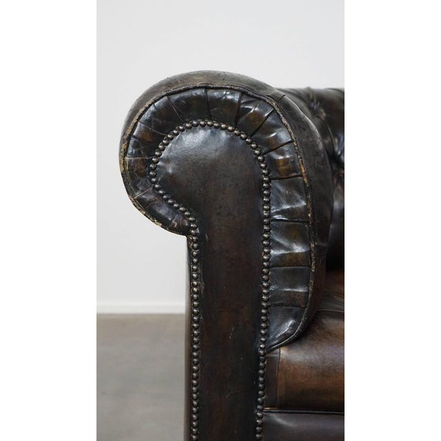 Cowhide 3-Seater Chesterfield Sofa For Sale - Image 9 of 18