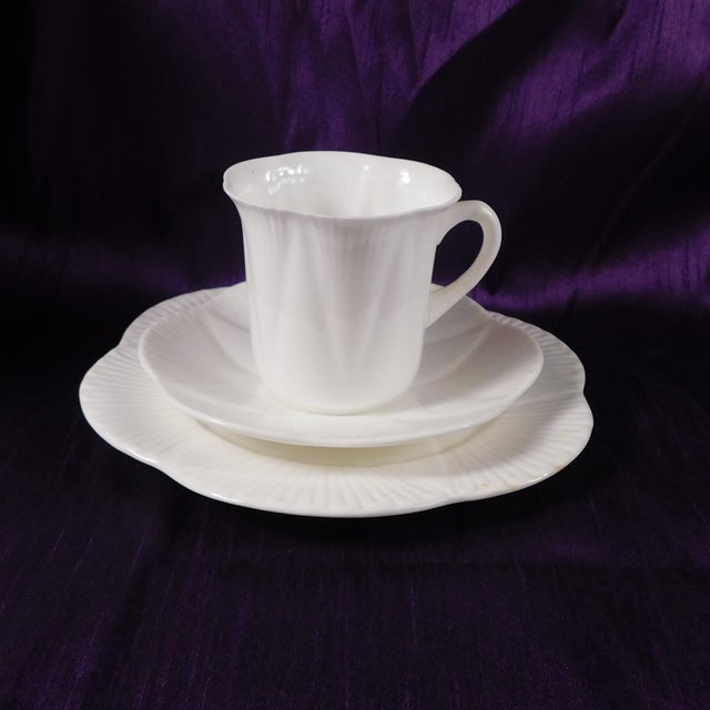 White 1970s Shelley Three Piece Luncheon Set in Dainty White For Sale - Image 8 of 10