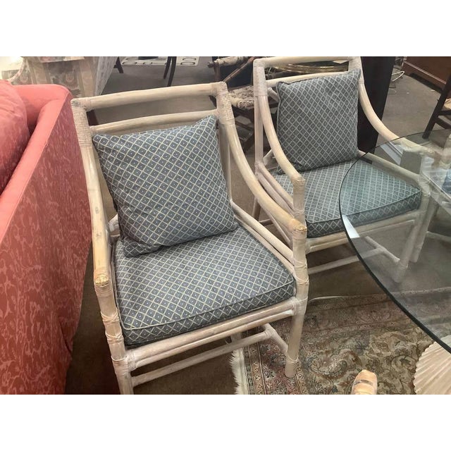 Gorgeous Henry Link Costal Target Back Rattan 7 Piece Dining Set For Sale - Image 12 of 13