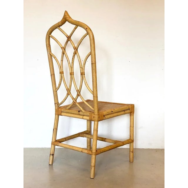Wicker and Bamboo Chair, 1970s For Sale - Image 6 of 14