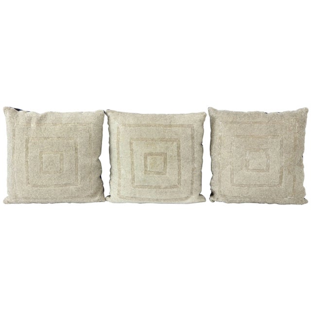 Textile Vintage Beaded Pillows - Set of 3 For Sale - Image 7 of 7