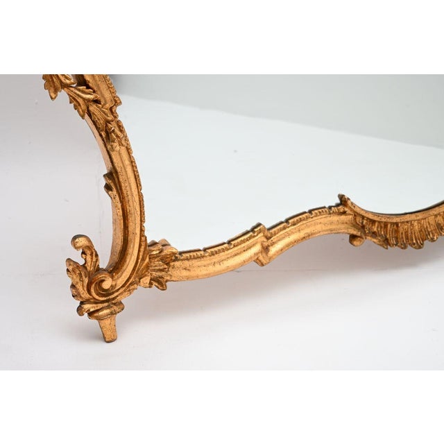 Vintage Italian Gilt Wood Mirror, 1930 For Sale - Image 4 of 8