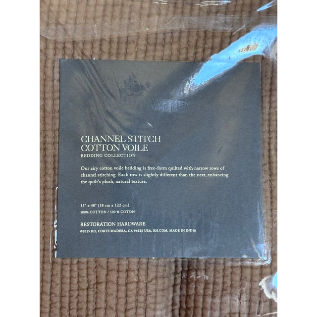 Contemporary Restoration Hardware Channel Stitch Cotton Voile Pillow Cover For Sale - Image 3 of 6