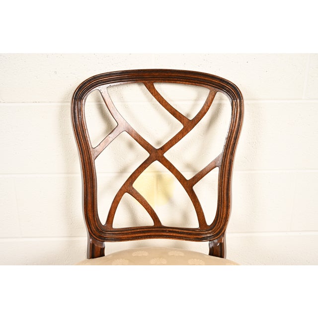 Kindel Furniture Federal Carved Mahogany Side Chairs or Dining Chairs, Pair For Sale In South Bend - Image 6 of 15