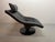 Wood Set of Mid-Century Scandinavian Modern Move Lounge Chair and Ottoman in Black Leather by Takashi Okamura and Erik Marquardsen for Nelo, Sweden, 1960s For Sale - Image 7 of 14