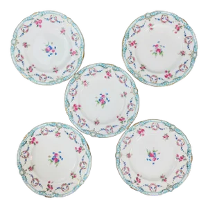 Antique Mintons Gilman Collamore Plates, Set of Five