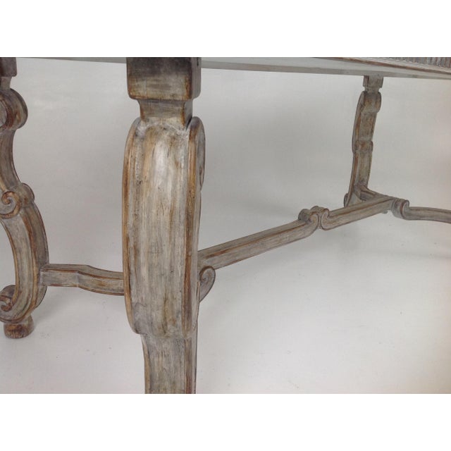 2010s Custom Shabby Chic Dining Table With Custom Finish For Sale - Image 5 of 7