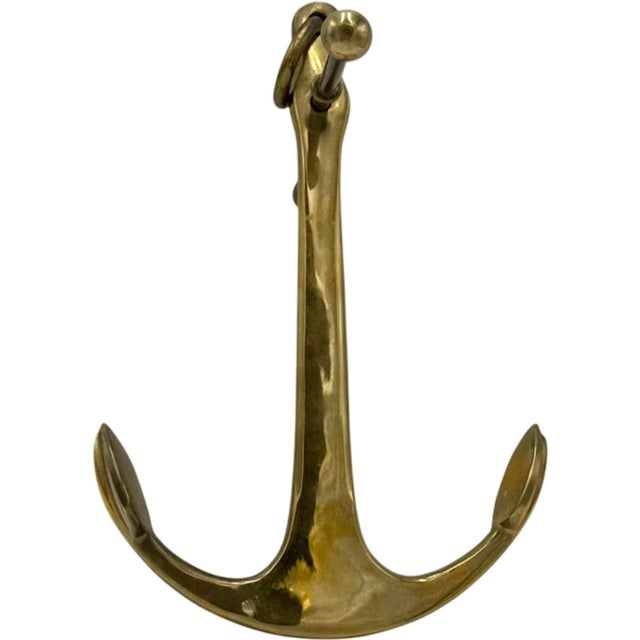 Metal Vintage Ralph Lauren Decorative Nautical Brass Anchor For Sale - Image 7 of 10
