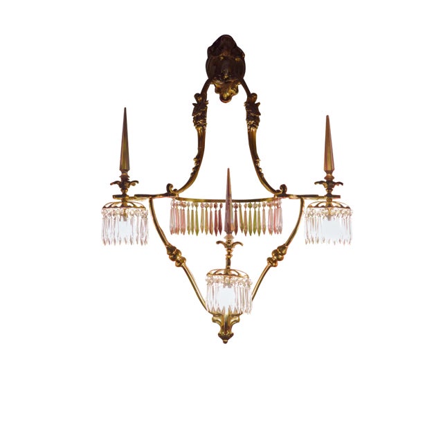 Large Bronze and Crystal Tassel Chandelier from Baccarat, Set of 3 For Sale - Image 15 of 18