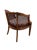 Brown Vintage Mid-Century Modern Cane Barrel-Back Armchair | Hollywood Regency Neoclassical Revival | Tufted Pink Plaid Upholstery For Sale - Image 8 of 18
