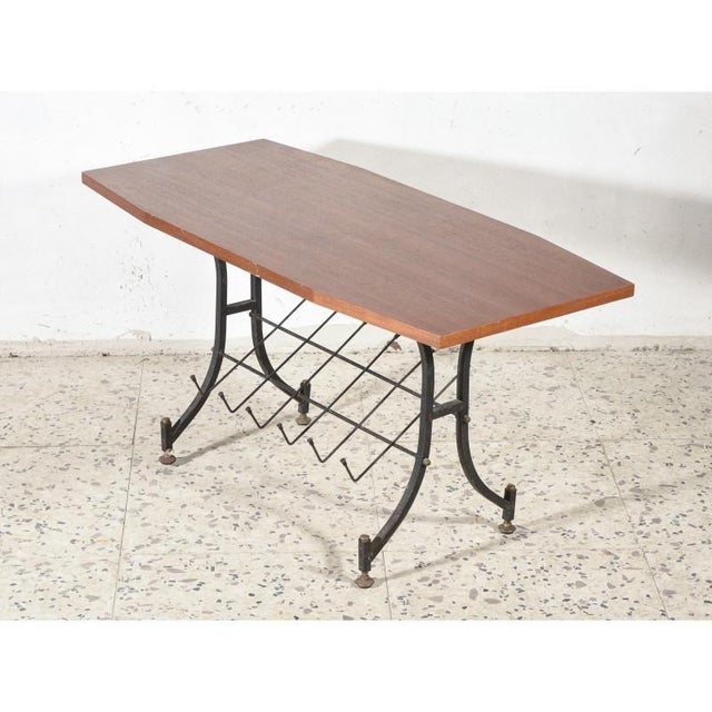 Italian Wooden and Iron Coffee Table, 1960s For Sale - Image 4 of 8