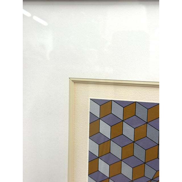Victor Vasarely Silkscreen Nebulus Signed Beautifully Framed Circa 1980 For Sale - Image 10 of 13