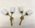 A set of ornate French Wall Lights from the 60s-70s, brass and white glass with waffle pattern. In good vintage condition,...