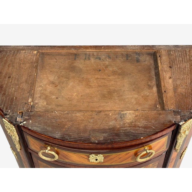 Louis Xvi, Diminutive Demilune Commodes, Inlaid Wood, Bronze, France, 19th C. For Sale - Image 18 of 18