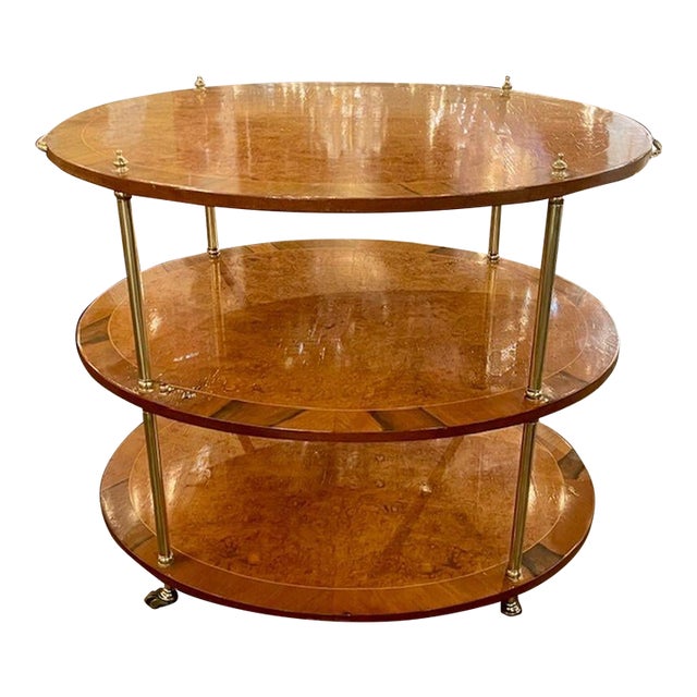 MCM Walnut and Brass Occasional Table For Sale