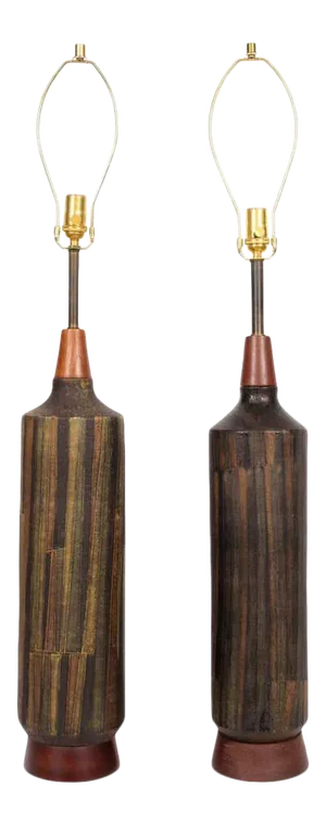 1959 Aldo Londi Bitossi 'Milano Moderna' Ceramic Lamps - a Pair