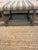 Traditional Very Large Classic Grey Wood & Upholstered Striped Ottoman For Sale - Image 3 of 12