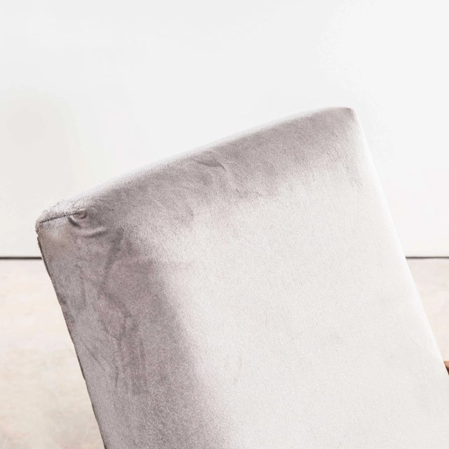 Grey Cotton Velvet Armchair by Jaroslav Šmídek, 1950s For Sale - Image 3 of 9