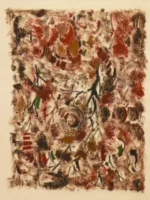 2010 Falling Branch, Hand Printed Monoprint, Signed Gronk